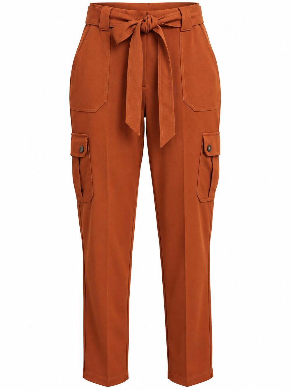 Express Rust High Waisted/High Rise Cargo Belted Ankle Pants - Size 12R